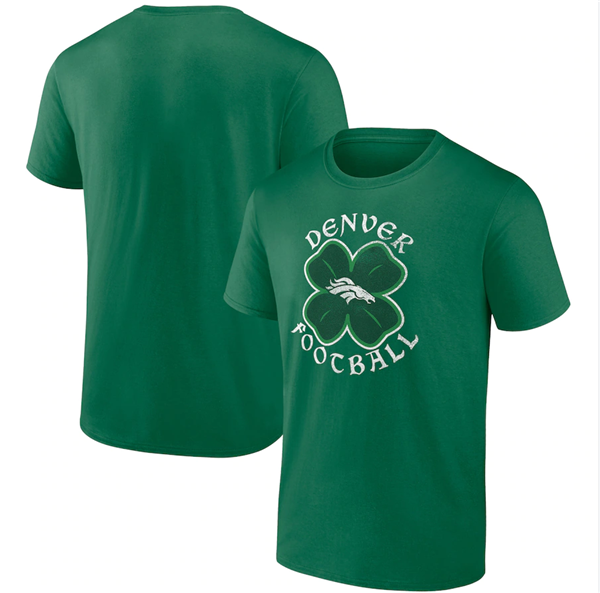 Men's Denver Broncos Kelly Green St. Patrick's Day Celtic T-Shirt Men's Denver Broncos Kelly Green St. Patrick's Day Celtic T-Shirt